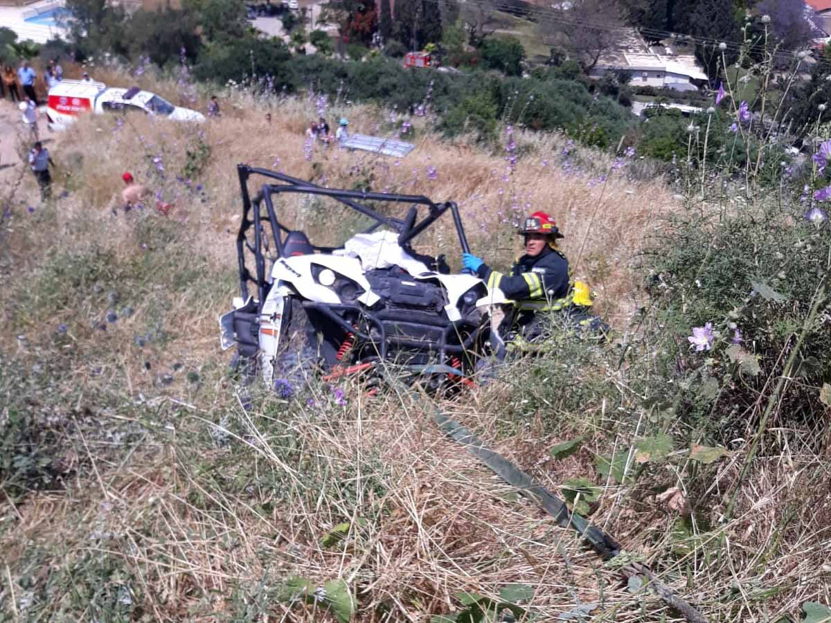 חילוץ רכב השטח בזירת התאונה