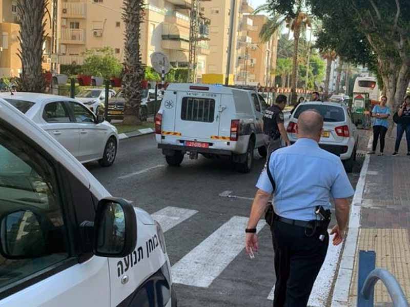 זירת התאונה ברחוב שרת לפני כחודש. צילום דוברות המשטרה