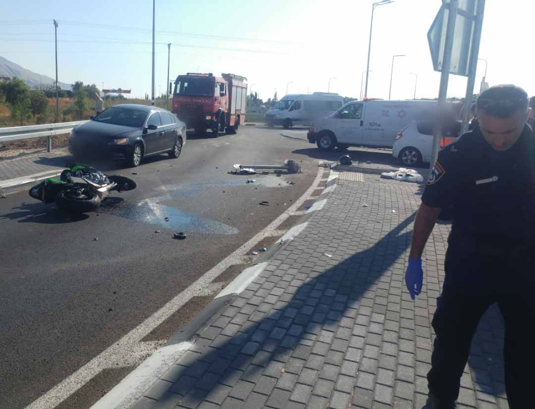 זירת התאונה הטרגית. צילום: דוברות המשטרה