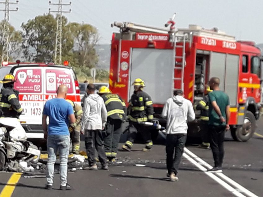 תאונה חזיתית בסמוך למרחביה תאונה חזיתית בסמוך למרחביה