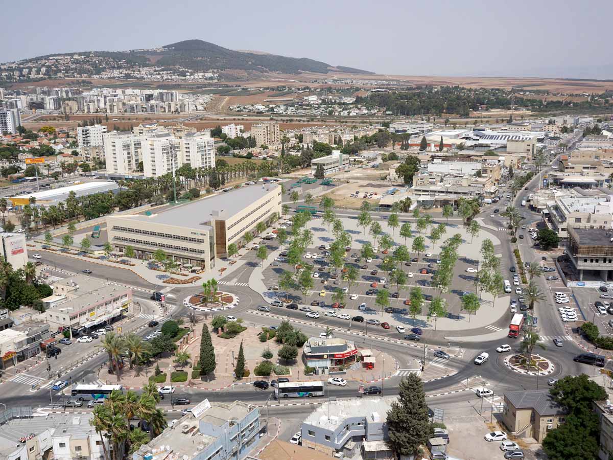 הדמייה של החניון שעתיד לקום במקום התחנה המרכזית הישנה. צילום: עיריית עפולה